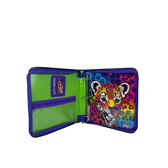 Lisa Frank Leopard Print Zip 3 Ring Binder School Supply Organizer Fantastic - Picture 7 of 16